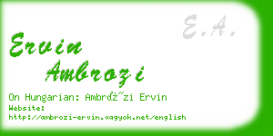 ervin ambrozi business card